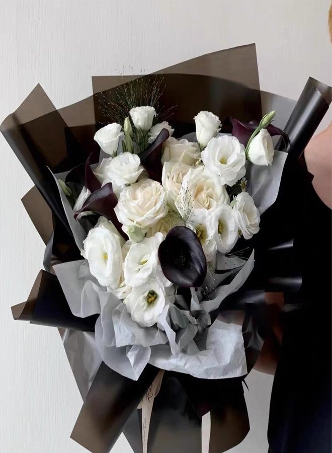 Gloreyan 20 Sheets Black Flower Wrapping Paper, Florist Bouquet DIY Craft Fresh Flower Bouquet Wrap Waterproof Floral Wrapping Gift Box Packaging Material Florist Supplies, 22.8 * 22.8 Inches(Black) - Image 5